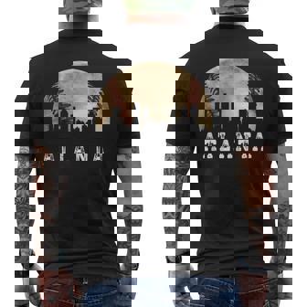 Atlanta Skyline City Vintage Baseball Lover Men's T-shirt Back Print - Thegiftio UK