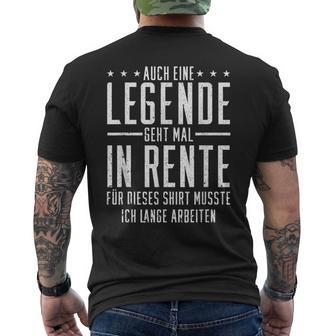 Auch Eine Legende Geht Mal In Rente Rentner Rentnerin T-Shirt mit Rückendruck - Seseable