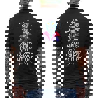 I Am Auntie Vampire Matching Family Halloween Men's Back Print T-Shirt - Monsterry