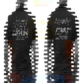 Ausman Just Did I Personalized Last Name Men's T-shirt Back Print - Thegiftio UK