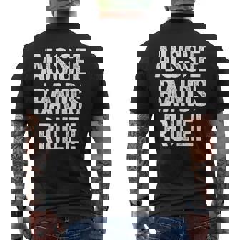 Aussie Bands Rule Australian Indie Rock Pop Jazz Folk Music Men's T-shirt Back Print - Monsterry