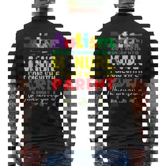 Autism Parents Couple Special Puzzle Autism Awareness Men's T-shirt Back Print - Monsterry