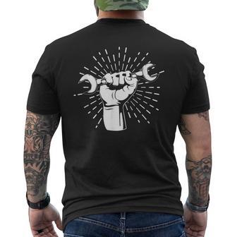 Auto Mechanic Wrench Workshop Car Garage Vehicle Worker Men's T-shirt Back Print - Monsterry