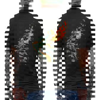 Awesome Flames Dragon With Fire Breathing Men's Back Print T-Shirt - Monsterry
