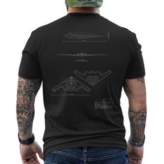 B-2 Spirit Stealth Bomber Tech Dibujo Avión Militar Camiseta Hombre Estampado Espalda - Regaloses