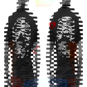 Baby Pregnancy Halloween Skeleton Xray Pirate Boy Pregnant Men's T-shirt Back Print - Monsterry