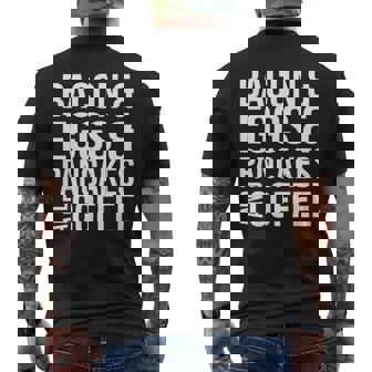 BACON EGGS PANCAKES COFFEE T SHIRT Men's Back Print T-Shirt - Monsterry