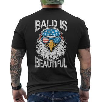 Bald Is Beautiful 4Th Of July Independence Day Bald Eagle Men's T-shirt Back Print - Monsterry