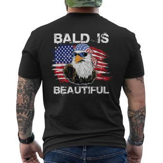Bald Is Beautiful Eagle For 4Th July Independence Day Men's T-shirt Back Print - Monsterry