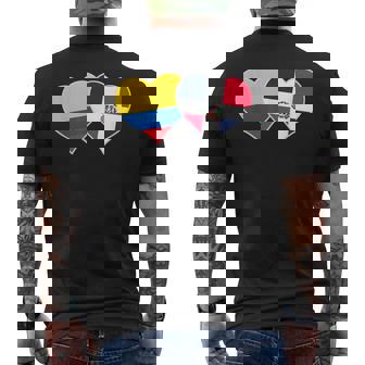 Bandera Colombiana Dominicana Corazón República Dominicana Colombia Camiseta Hombre Estampado Espalda - Regaloses