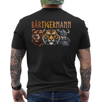 Bärtigermann Bear Tiger Man Beardiking Bearded Man T-Shirt mit Rückendruck - Seseable