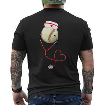 Baseball Nursing For Nurse's Day Sports Medical Lover Men's T-shirt Back Print - Monsterry AU