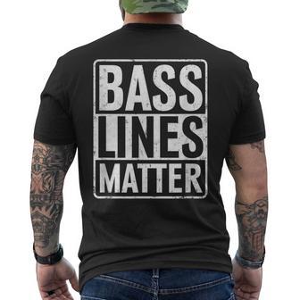 Bass Lines Matte Bass Guitar Bassist Edm Music Fan T-Shirt mit Rückendruck - Geschenkecke