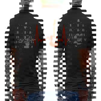 Bassist Musical Instrument Musician Heartbeat Bass Guitar Men's T-shirt Back Print - Monsterry