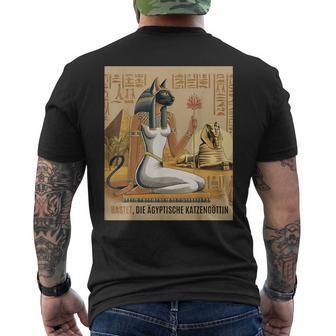 Bastet Egyptian Cat Goddess Antique Egyptian Graphic T-Shirt mit Rückendruck - Geschenkecke