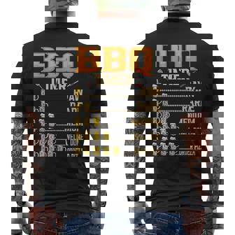 BBQ Timer Raw Rare Medium Well Done Grill Lovers Men's Back Print T-Shirt - Monsterry