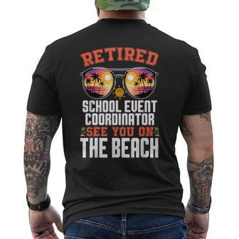 Beach Sunglasses Retired School Event Coordinator Men's T-shirt Back Print - Monsterry AU