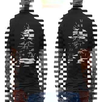 Beach Sunset Minimal Cool Tropical Summer Vacation Men's T-shirt Back Print - Monsterry