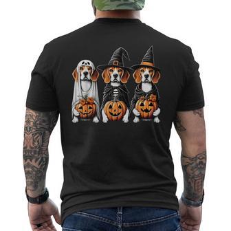 Beagle Ghost Halloween Dog Lovers Men's T-shirt Back Print - Thegiftio