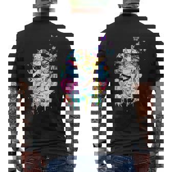 Beagle Splash Art Butterflies Dog Lover Men's Back Print T-Shirt - Monsterry