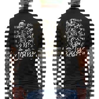 Beer Lover Drinking Party Skeleton I Support Day Drinking Men's T-shirt Back Print - Thegiftio UK