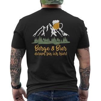 Berge & Bier Darum Bin Ich Hier T-Shirt mit Rückendruck - Geschenkecke