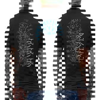 Berserker & Viking Compass Nordic Wolf Men's T-shirt Back Print - Monsterry