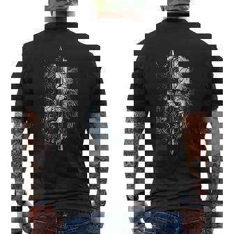 Berserker Bear Warrior Odin Runes Nordic Compass Viking Men's T-shirt Back Print - Thegiftio
