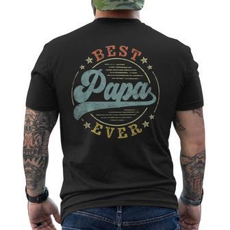 Best Papa Ever Father's Day Papa Vintage Emblem Men's T-shirt Back Print | Seseable UK