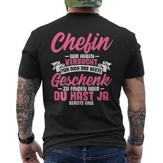 Beste Chefin Best Team Workmate T-Shirt mit Rückendruck - Geschenkecke