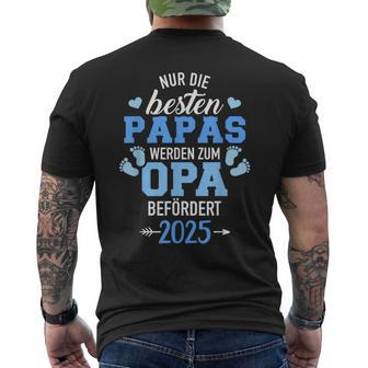 Besten Papas Werden Zum Opa Beförder 2025 T-Shirt mit Rückendruck - Geschenkecke