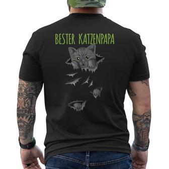 Bester Katzenpapa Cat Owner Pet House Cat T-Shirt mit Rückendruck - Geschenkecke