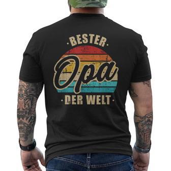 Bester Opa Der Weltintage Retro T-Shirt mit Rückendruck - Geschenkecke