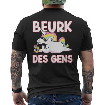 Beurk Des Gens Cadeau De Licorne Pour Amateur D'humour T-shirt imprimé au dos - Cadeauxyz