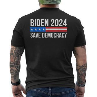 Biden 2024 Save Democracy Men's T-shirt Back Print - Monsterry DE