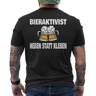 Bieraktivisten Heben Statt Kleben Witziges Party T-Shirt mit Rückendruck - Geschenkecke