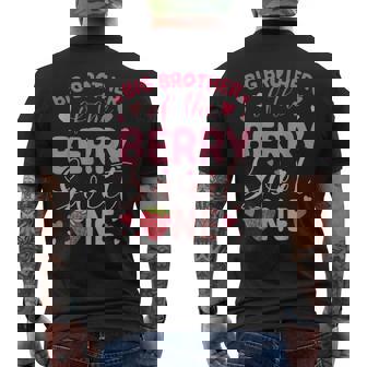 Big Brother Of The Berry Sweet One Strawberry First Birthday Men's T-shirt Back Print - Thegiftio