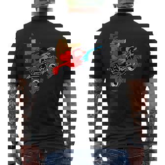 Bigfoot Heart Valentines Day Boys Men Monster Truck Men's Back Print T-Shirt - Monsterry