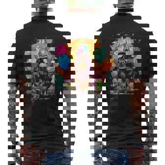 Bigfoot Sasquatch Birthday Hat Balloons Aesthetic Men's T-shirt Back Print - Monsterry