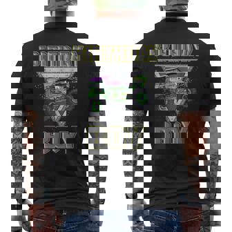 The Birthday Boy Monster Truck Are My Jam Truck Lovers Men's T-shirt Back Print - Monsterry