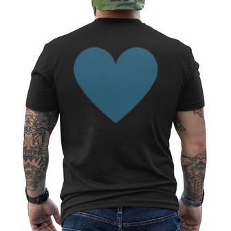 Blaues Herz Simples Minimalistisch Süßes Heart T-Shirt mit Rückendruck - Geschenkecke