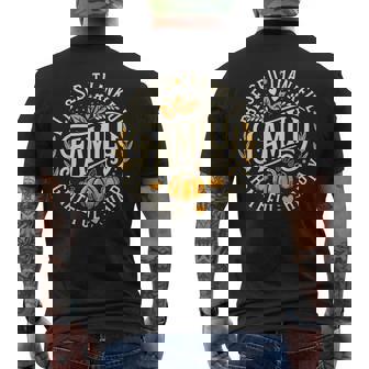 Blessed Thankful Grateful Happy Family For Thanksgiving Men's T-shirt Back Print - Thegiftio UK