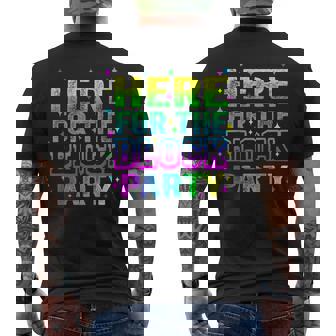 Here For The Block Party Builder Building Brick Men's T-shirt Back Print - Thegiftio