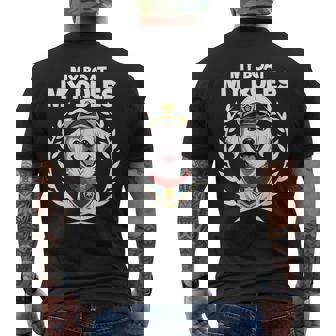 My Boat My Rules Captain Dog Boating Sailing Men's Back Print T-Shirt - Monsterry