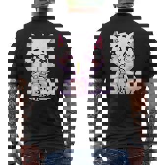 Boba Cat Boba Tea Bubble Tea Kawaii Cat Men's T-shirt Back Print - Thegiftio