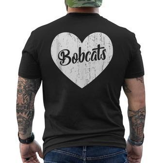 Bobcats School Sports Fan Team Spirit Mascot Cute Heart Men's T-shirt Back Print - Monsterry AU