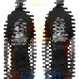 Boho Nativity Scene Let There Be Peace On Earth Christmas Men's Back Print T-Shirt - Monsterry
