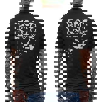 Boo Lazy Halloween Costume Bones Pumpkin Creepy Spooky Men's T-shirt Back Print - Monsterry