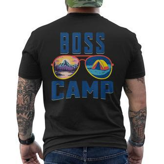 Boss Friend Camp Vacation Retro Camping Summer Sunset Tent Men's T-shirt Back Print - Monsterry DE