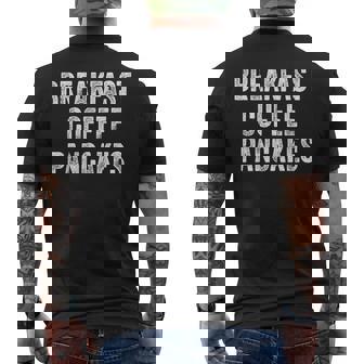 Breakfast Coffee Pancake Men's Back Print T-Shirt - Monsterry
